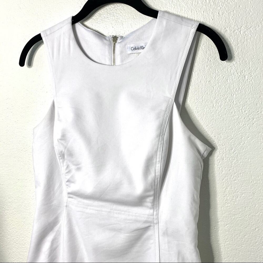 Calvin Klein White Fit and Flare Dress Size 4 - Picture 2 of 8